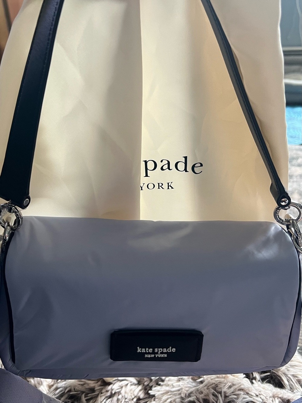 Not available.  Kate Spade New York Purple (Viola Flow) Nylon Puffer